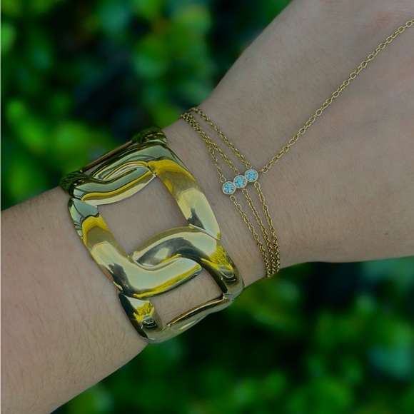 Water Resistant Gold Adjustable Cuff Bracelet - Picture 1 of 2